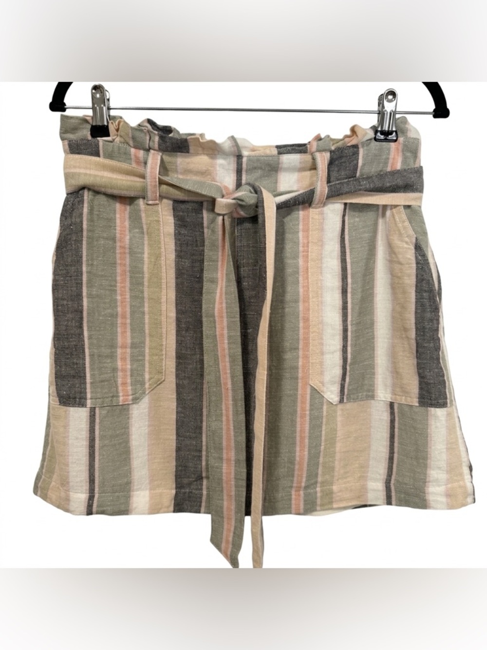 American Eagle Outfitters Women’s Cotton/Linen Blend Striped Mini Skirt Small